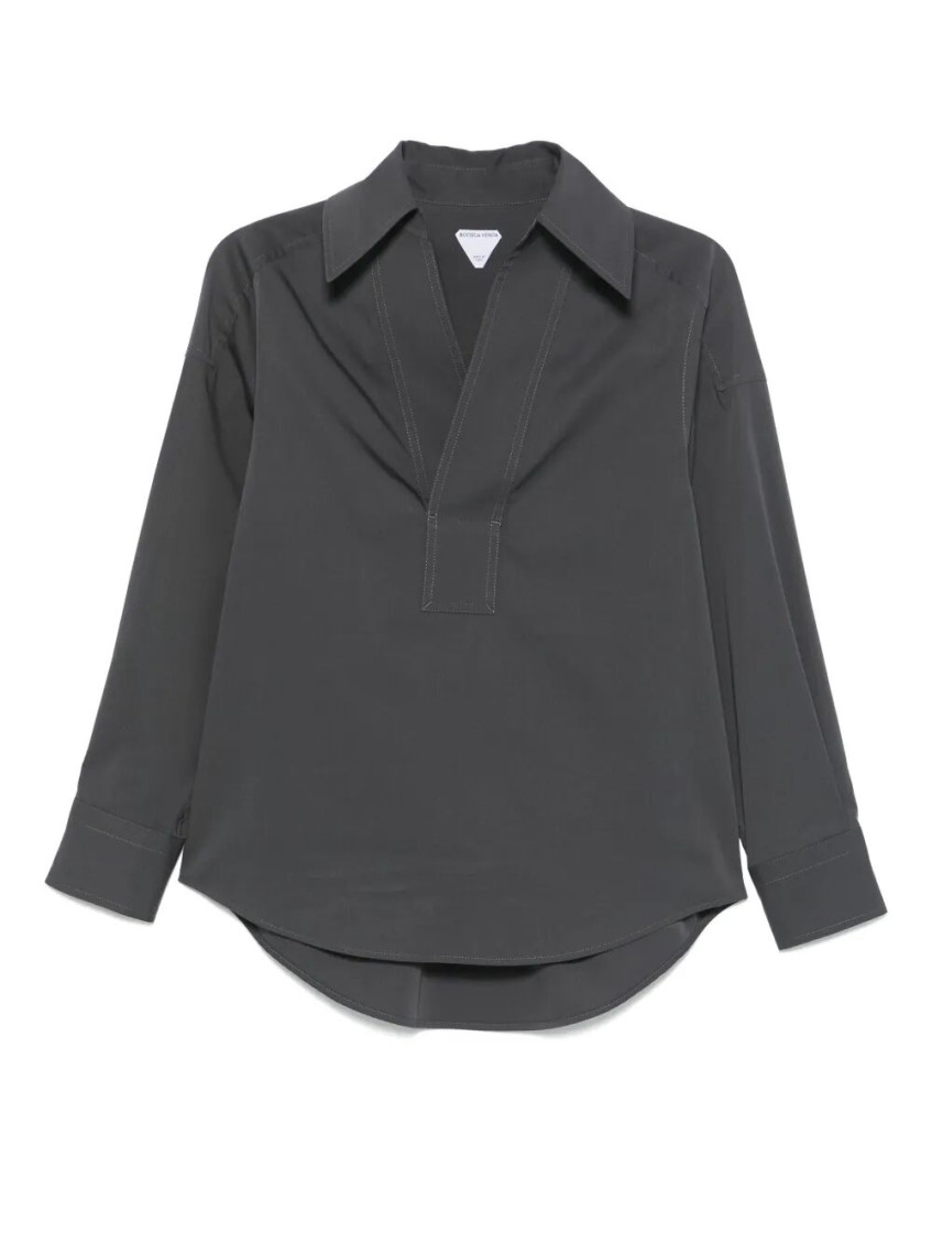 Blue Cotton And Silk Shirt