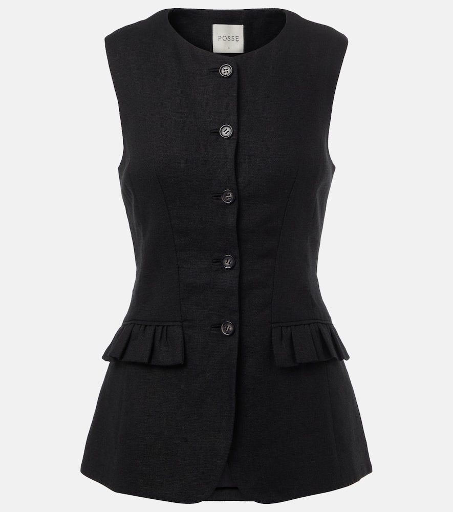 Matilda ruffled linen vest