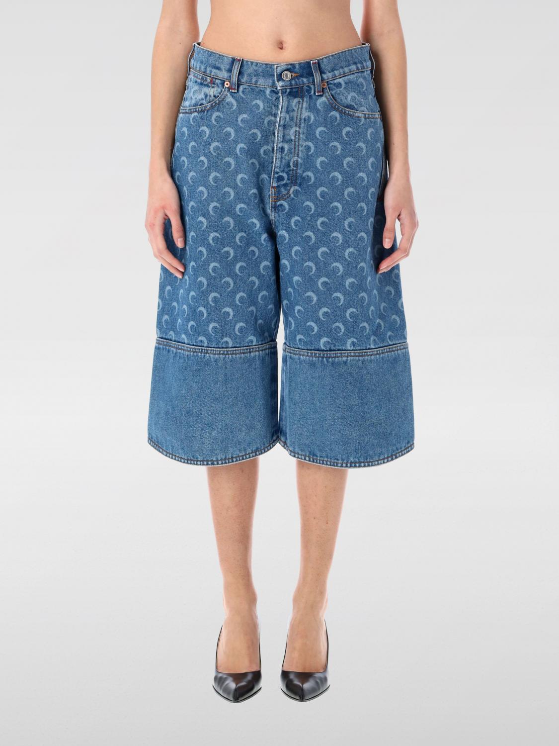 Moonogram-pattern shorts - Blue
