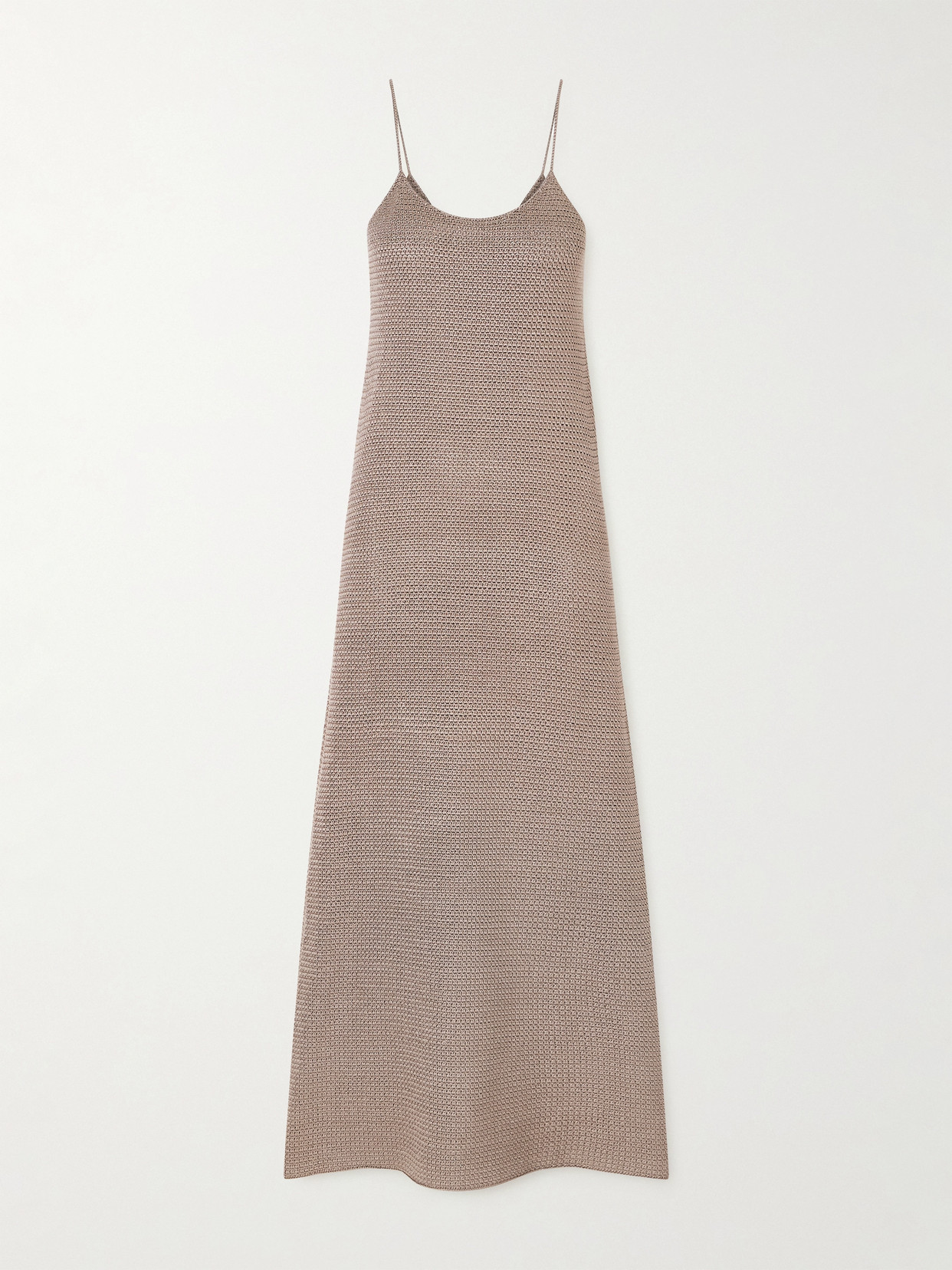 Liliana Crocheted Silk Maxi Dress - Neutrals