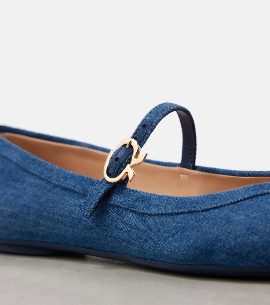 Carla denim Mary Jane flats
