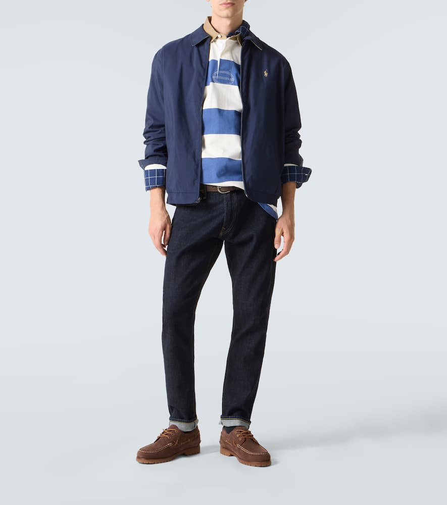 Striped cotton polo shirt