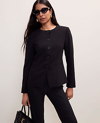 Ann Taylor Split Hem Jacket in Fluid Crepe
