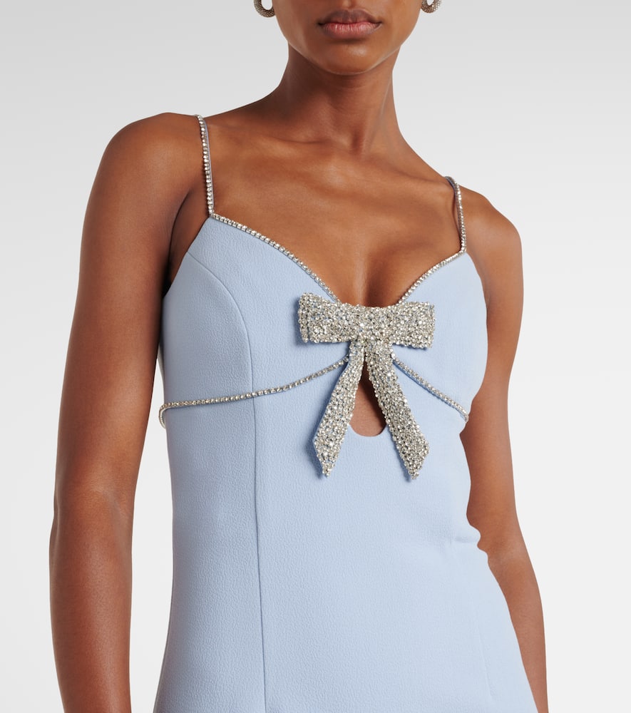 Bow-detail embellished crêpe gown