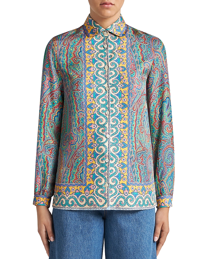 Paisley-print silk shirt - Green