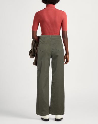 Woman Pants Military green Size 2 Cotton, Elastane