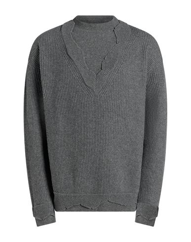 Man Sweater Grey Size 40 Wool, Polyamide