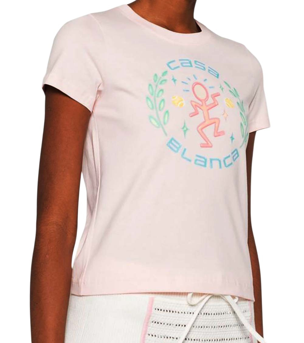 Logo Print T-Shirt In Pink Cotton
