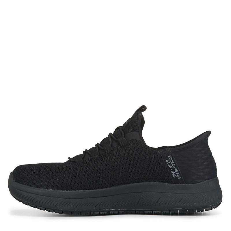 Work Women's Slip-Ins Summits Slip Resistant Sneakers (BLACKBLACK)