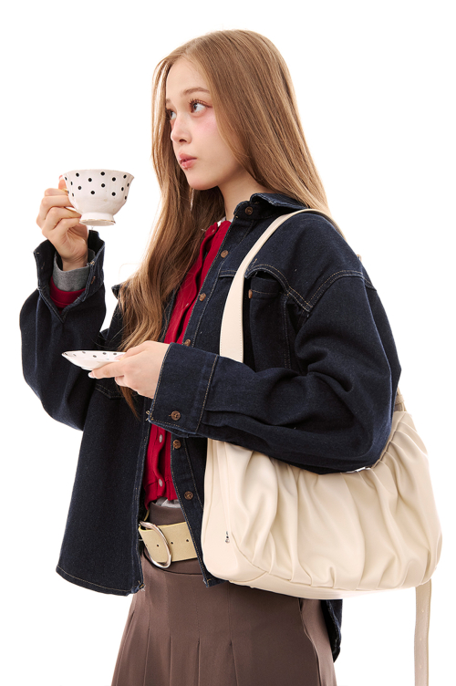 Leather Croissant 2way Cross Bag