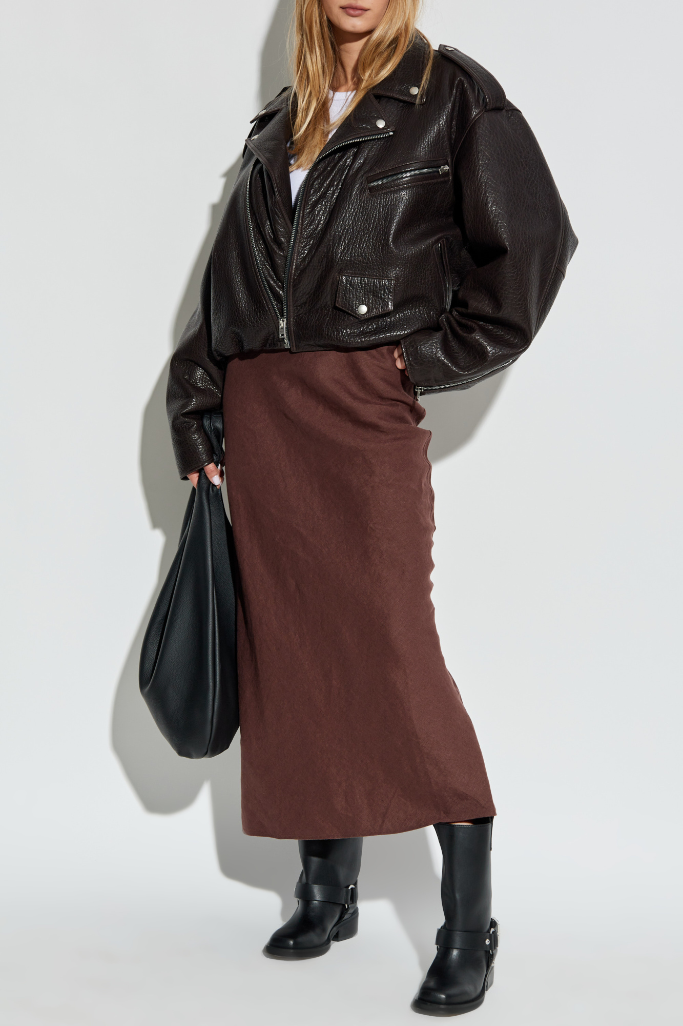 Linen Skirt `Saagneta`, Women's, Brown
