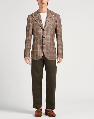 Man Blazer Sand Size 40 Wool, Linen, Cashmere