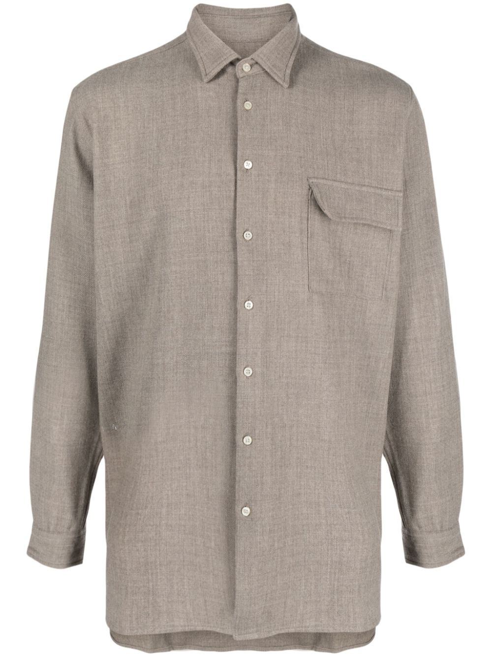 Flap-pocket button-up shirt - Neutrals