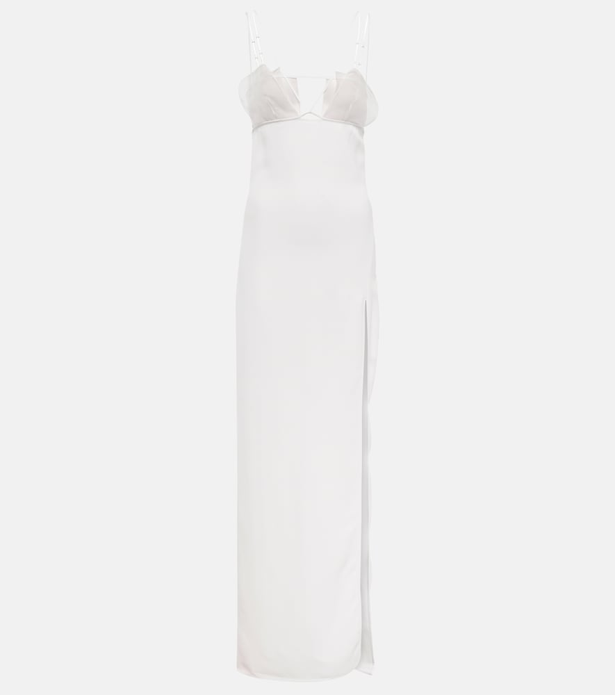 Bridal cutout crêpe gown