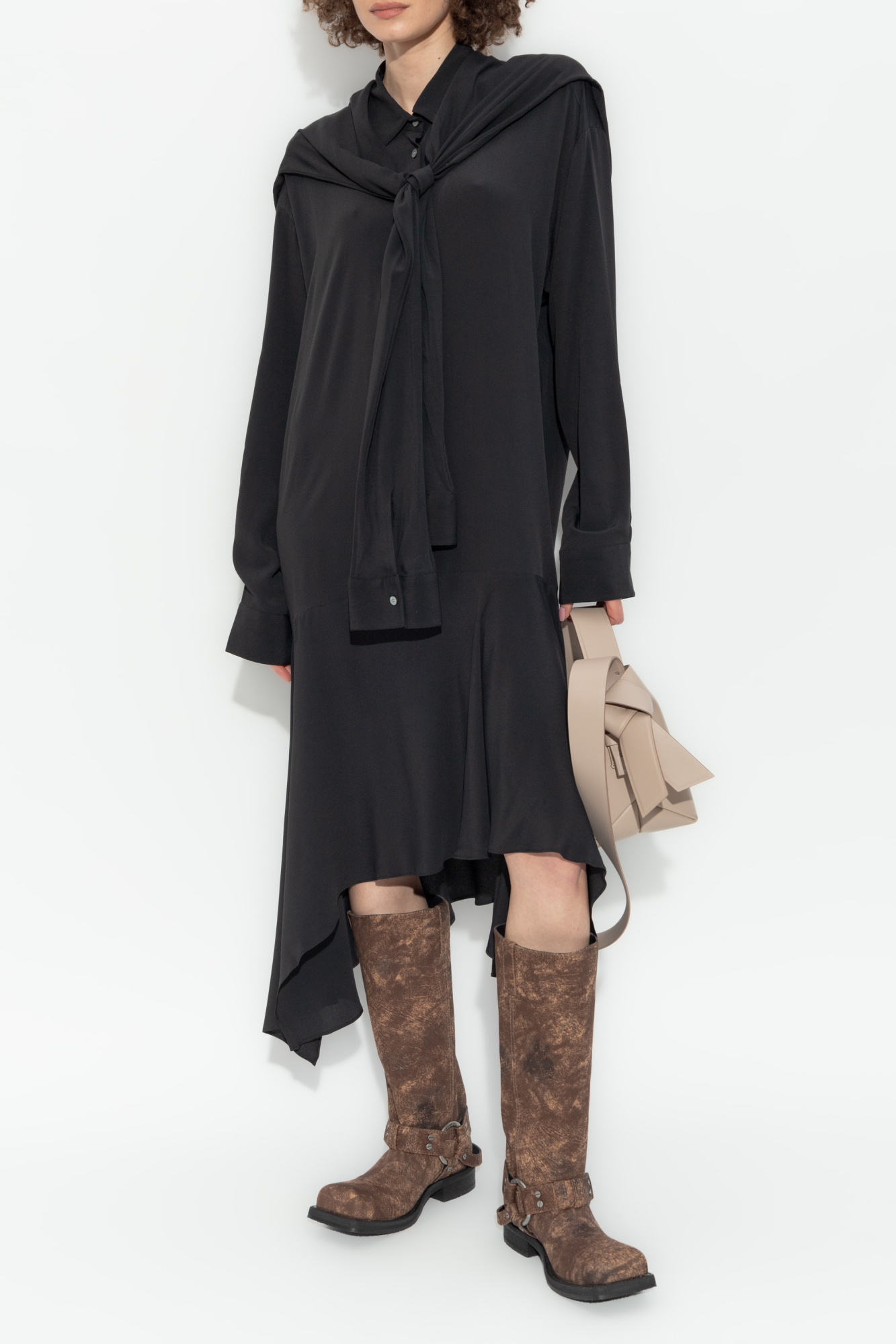 Dress With Collar, Women's, Black