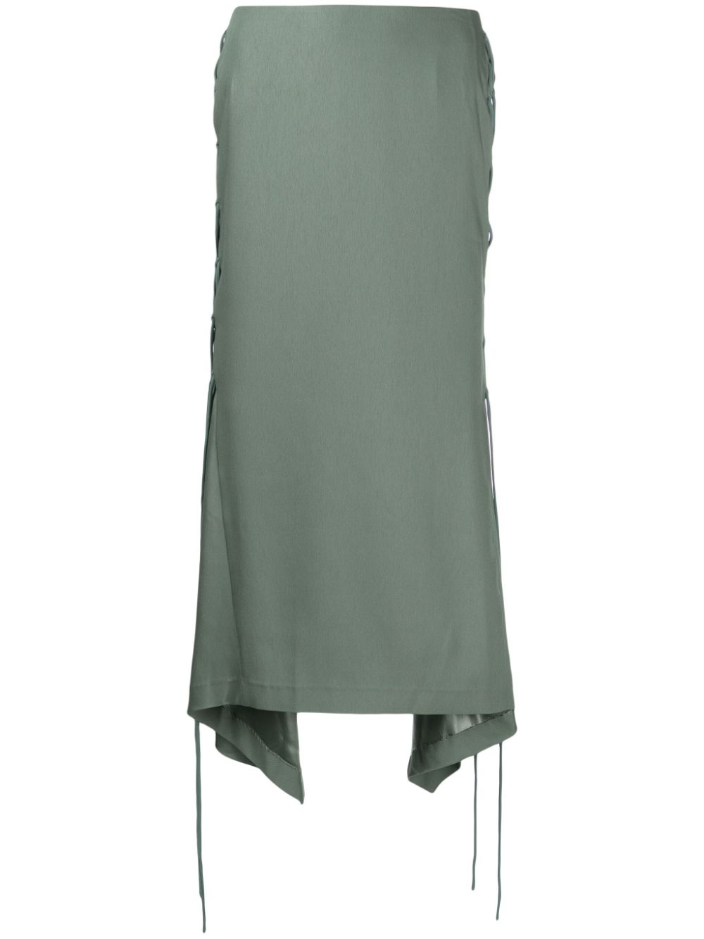Lace-up midi skirt - Green