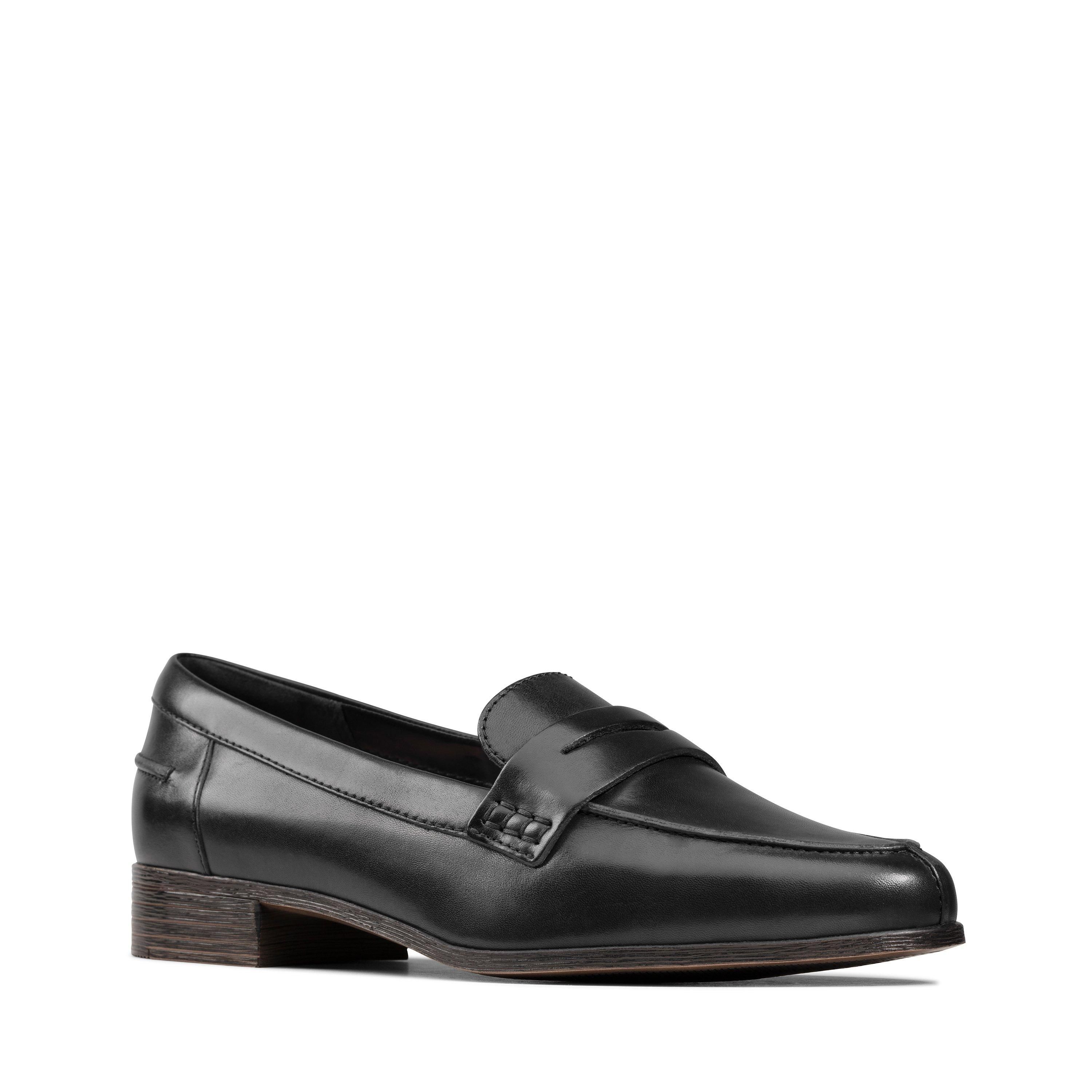 Clarks Hamble Loafer Black Leather Loafers,slip On