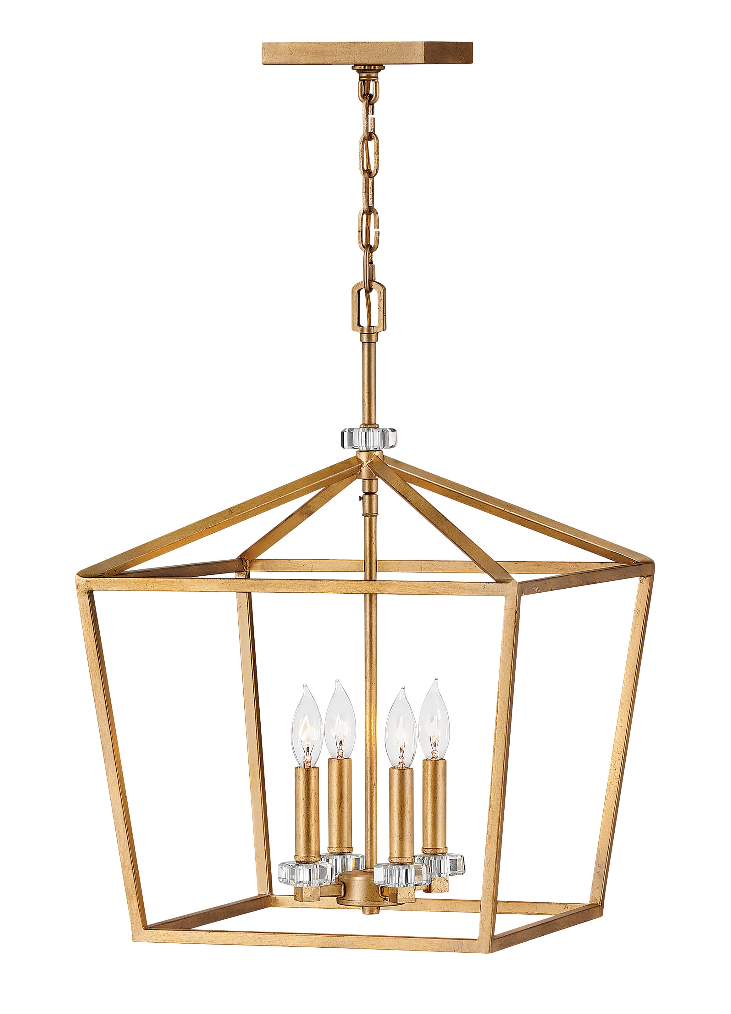 Distressed Brass LED Chandelier from the Stinson Collection