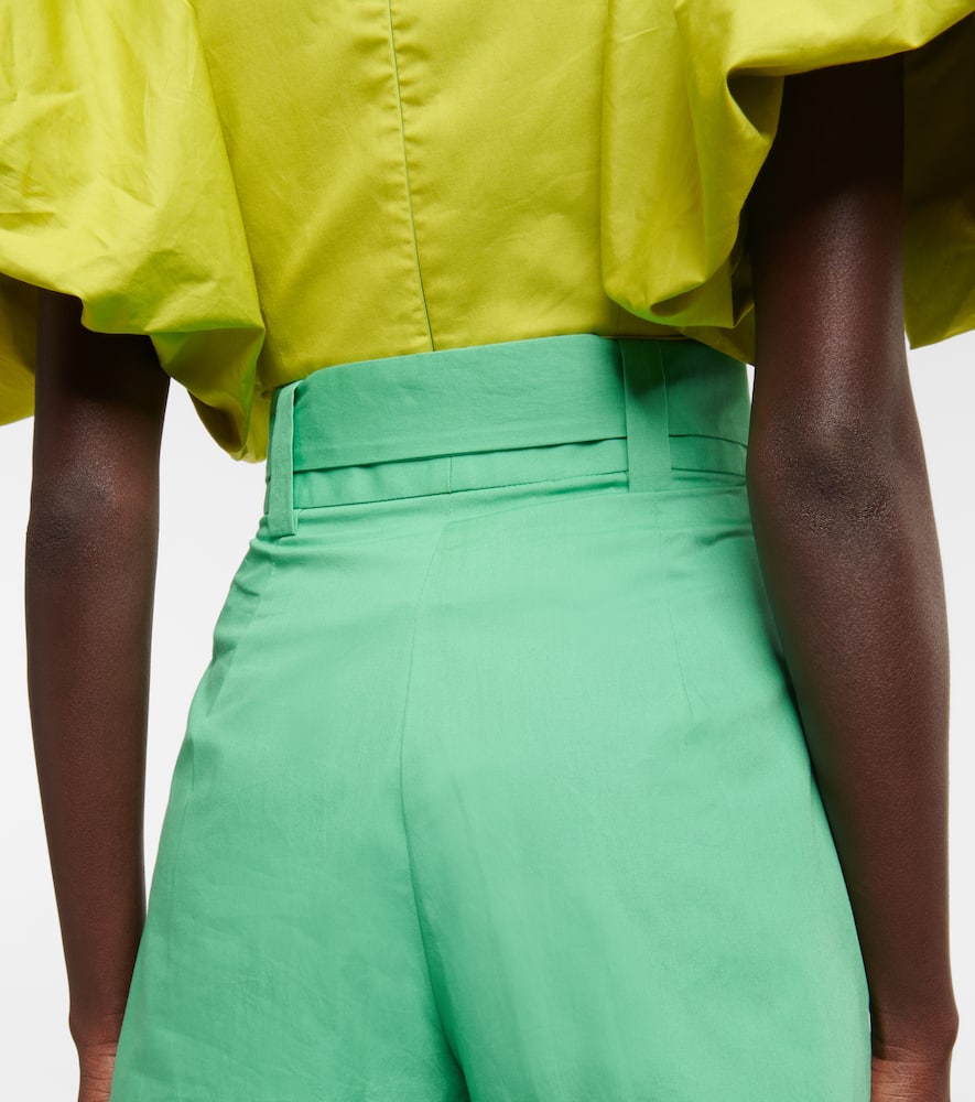 Oscar de la Renta High-rise wide-leg cotton shorts