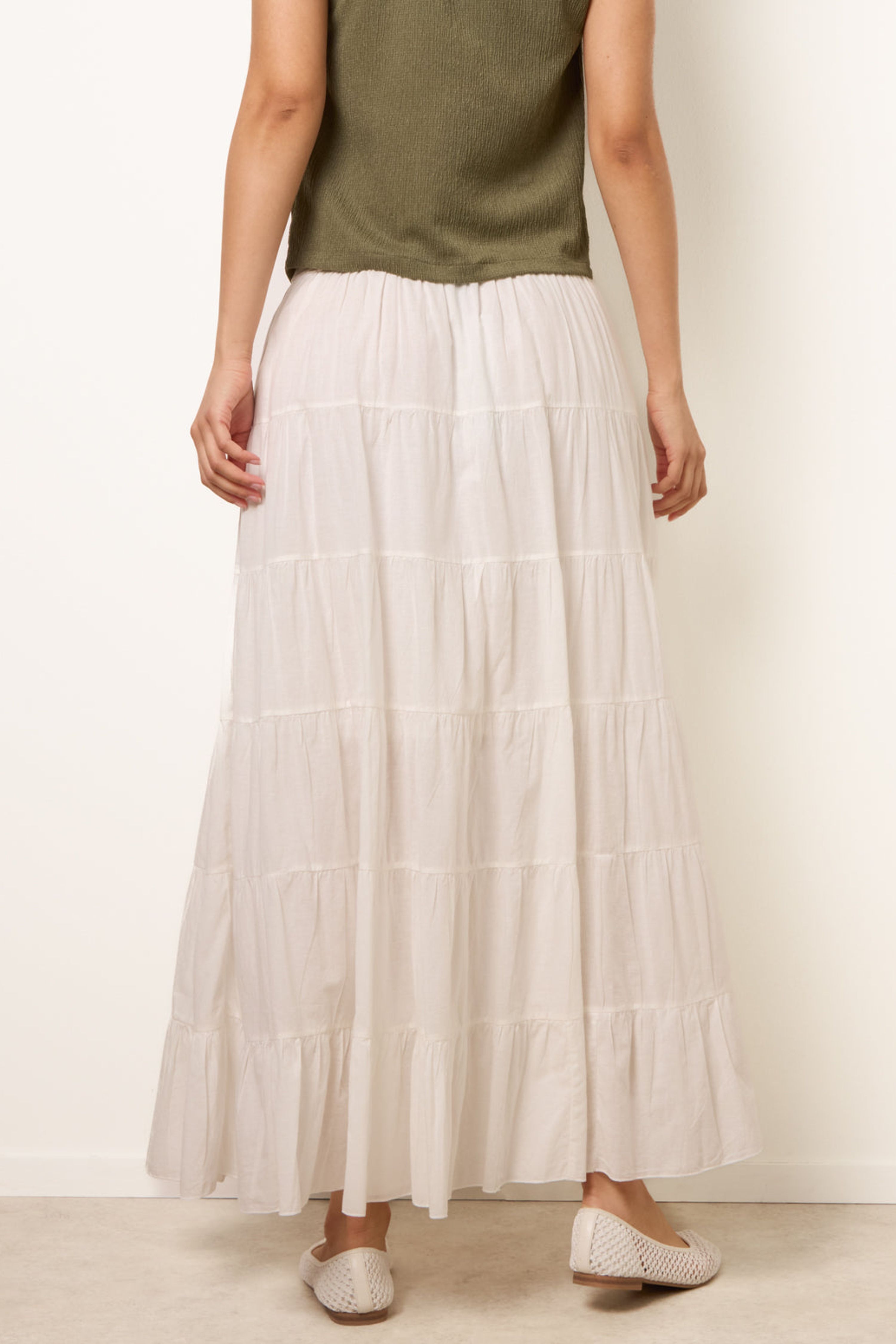 Blue Vanilla Ivory Jersey Band Tiered Skirt