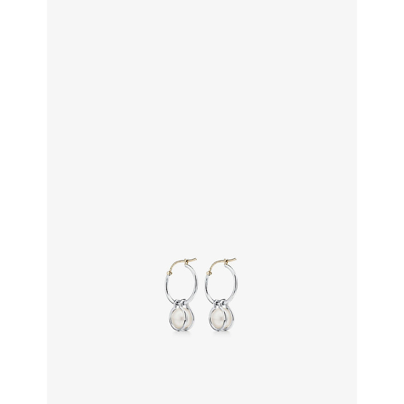 Tiffany HardWear Sterling Silver and Freshwater Pearl Hoop Earrings
