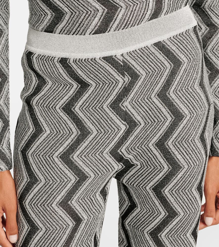 Zig Zag lamé wide-leg pants