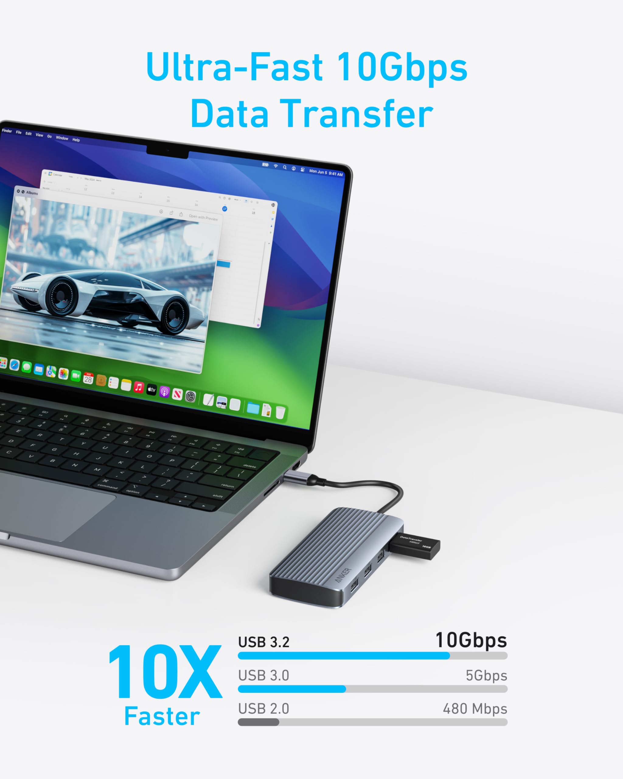 Refurbished USB-C Hub (7-in-1, Dual Display)