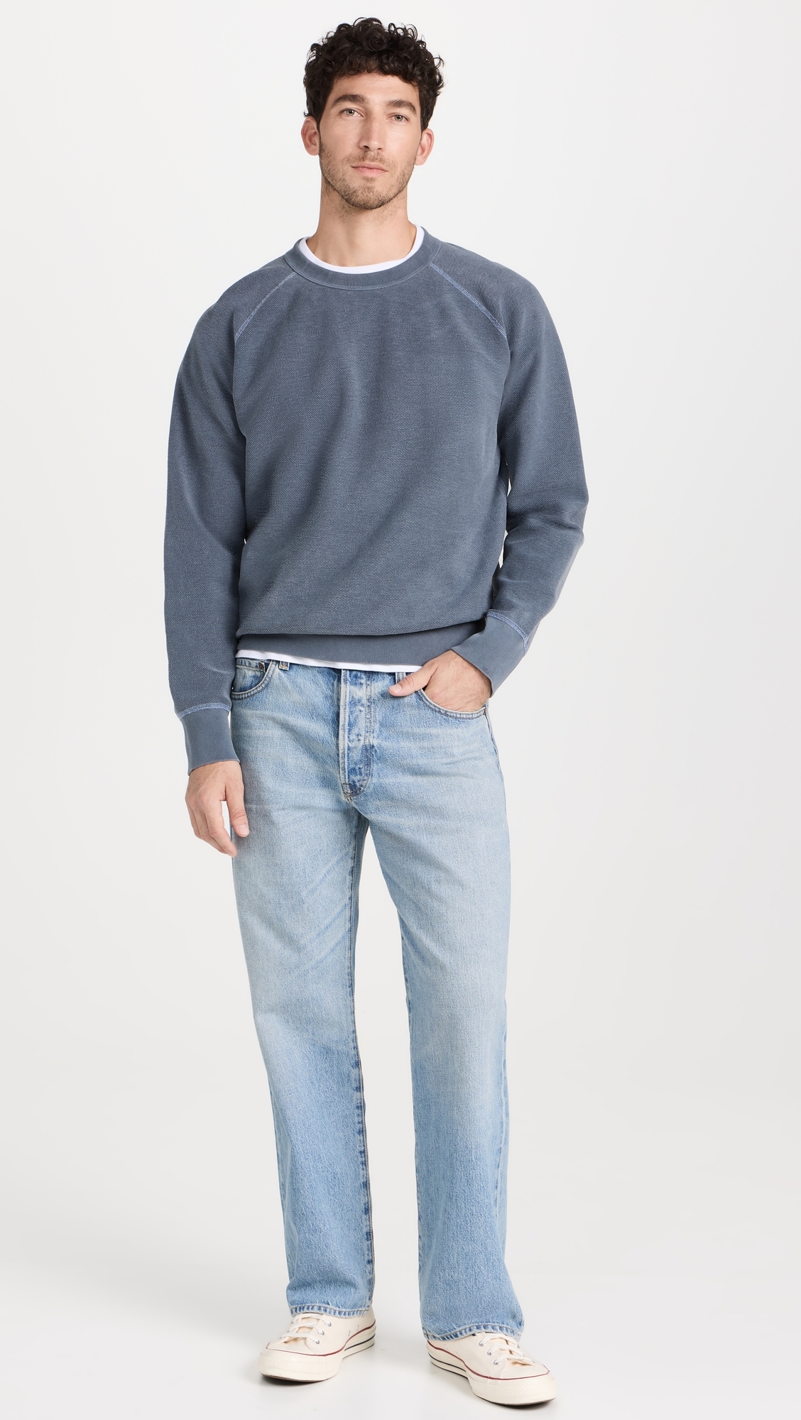 Twillback Terry Reversible Crew Sweatshirt Navy
