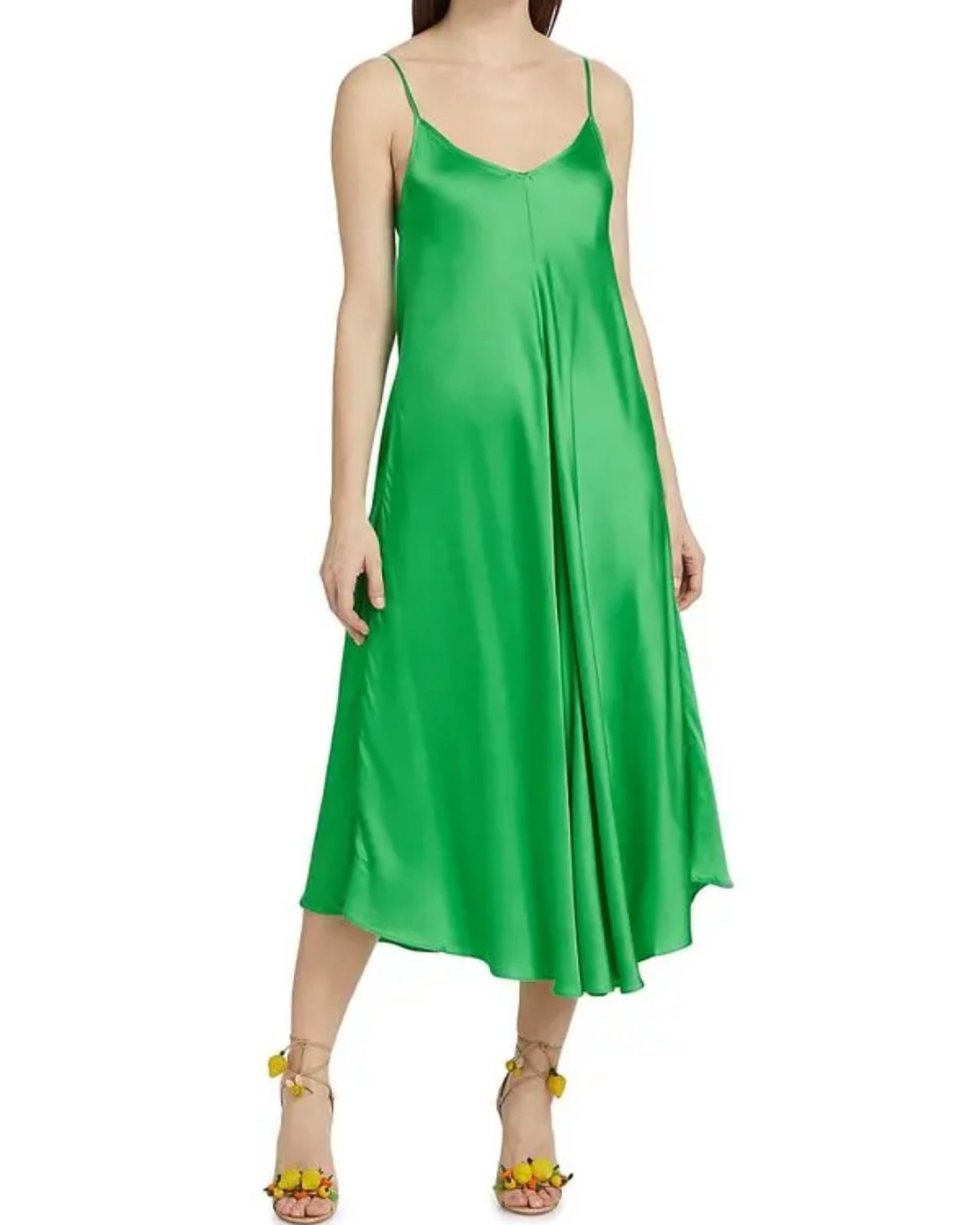 Lorraine Trapeze Midi Dress In Fern