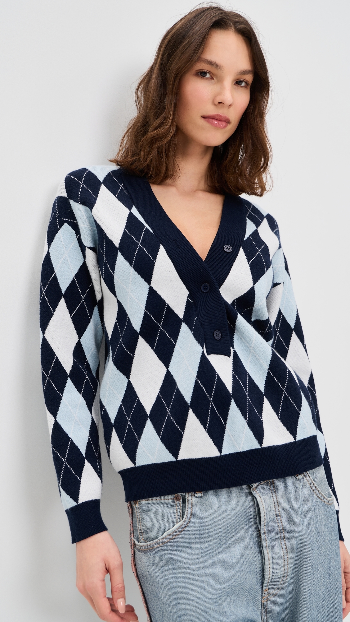 Prado Knit Sweater Blue Argyle