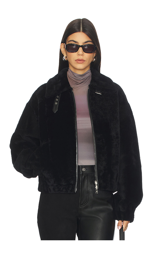 Helmut Lang Shearling Bomber in Black. XS. Also in