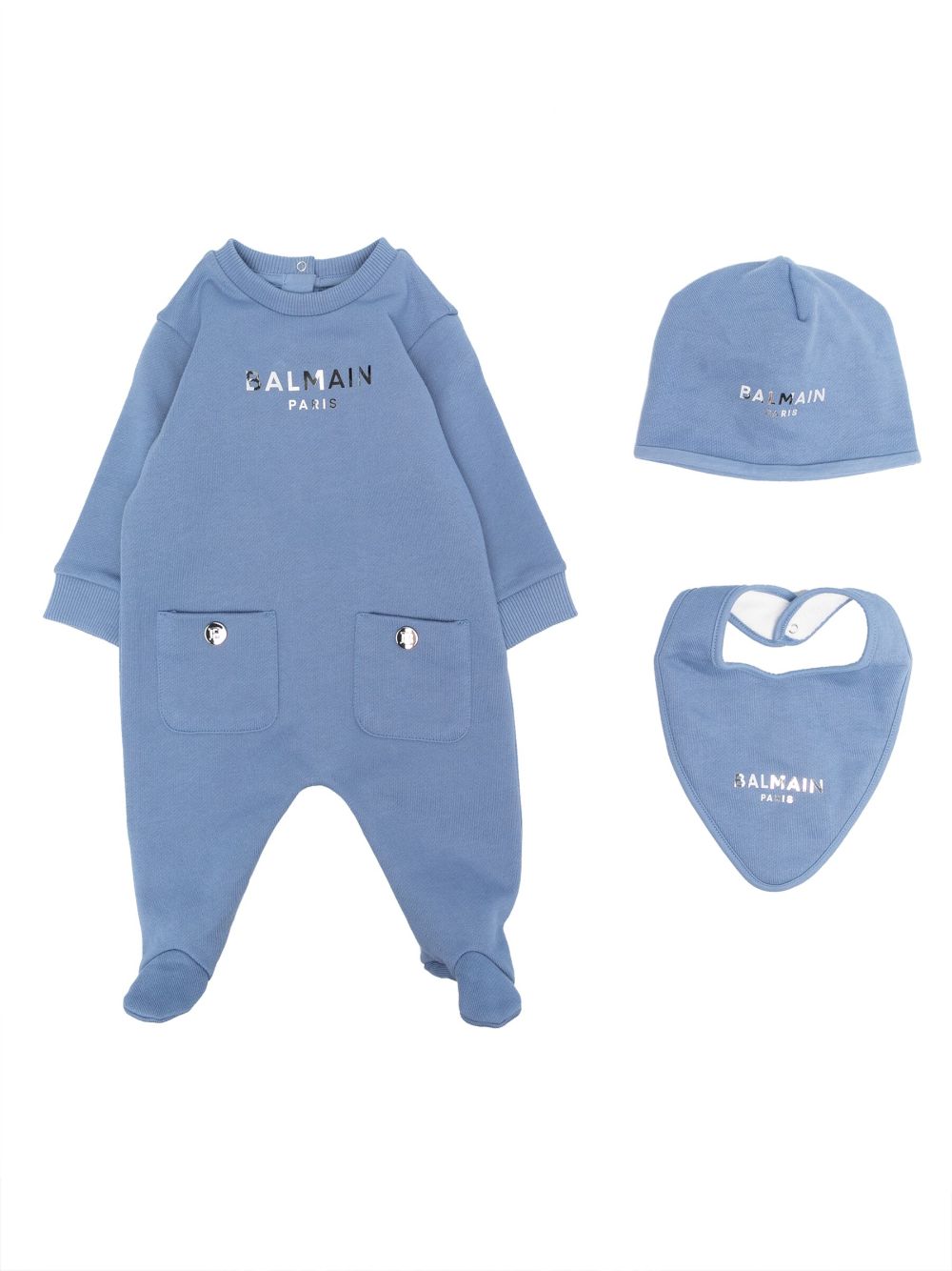 Logo-embroidered cotton babygrow set - Green