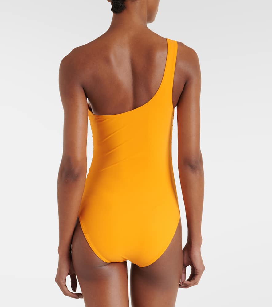 Ruched one-shoulder swimsuit