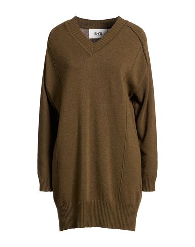 B. yu Woman Sweater Military green Size M Polyamide, Viscose, Wool, Cashmere