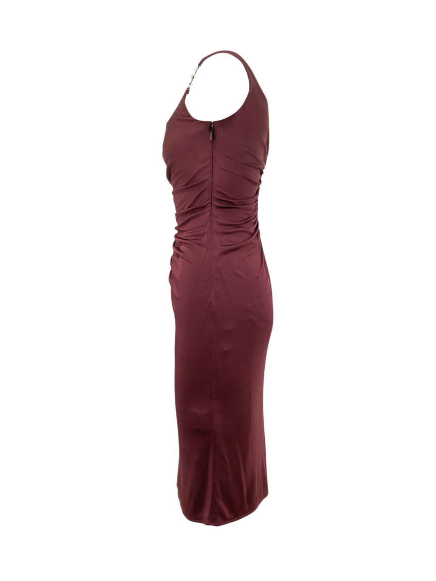 Versace - sleeveless silk midi dress scoop neckline