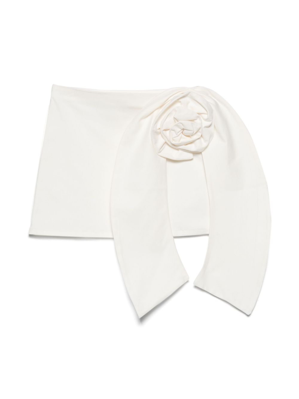 Floral-appliqué skirt - White