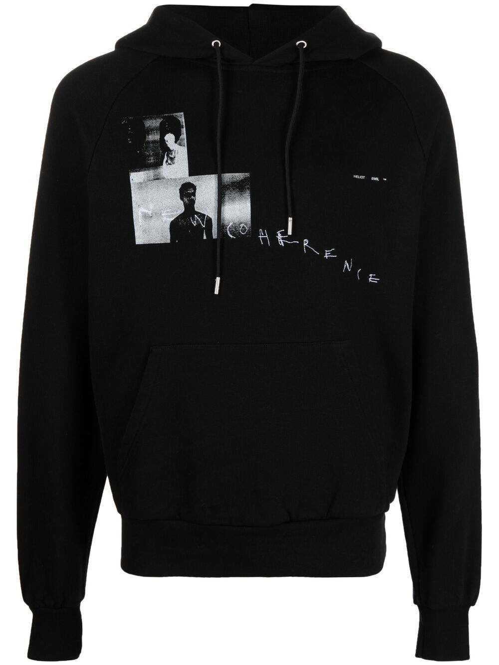 Graphic-print hoodie - Black