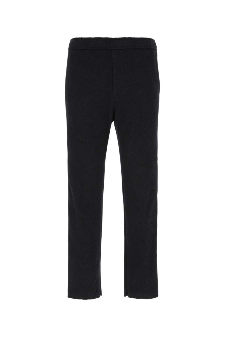 Etro - cropped cotton pants embroidered back pocket