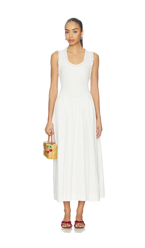 ROAME. Lucy Rib Maxi Dress in White. M. Also in