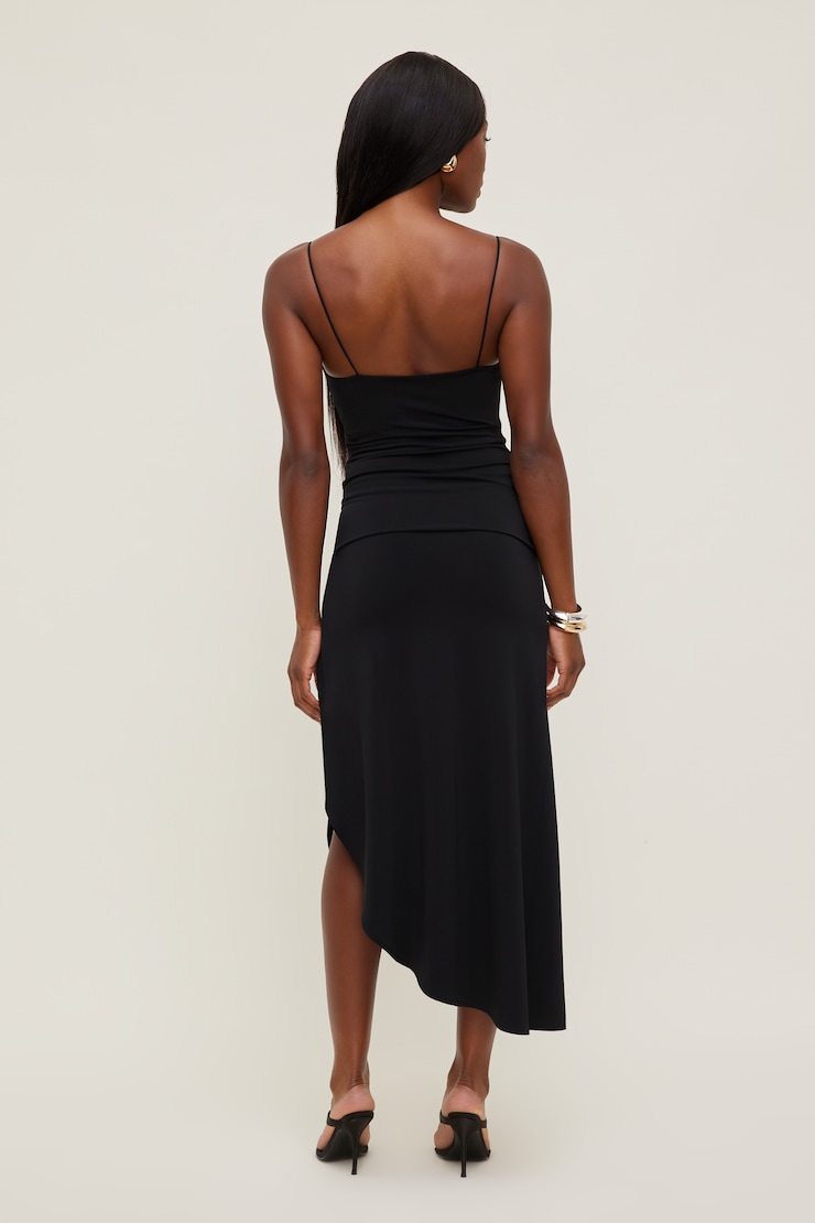 Sculpt Slit Midi Skirt - Black - Women Clothing