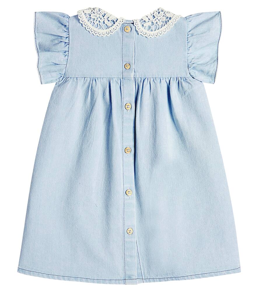 C'era Una Volta Baby Luna ruffled denim dress