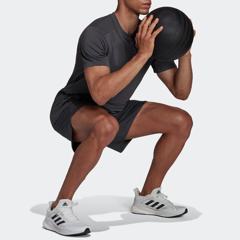Men's Solid Color Round Neck Short Sleeve Black T-Shirt