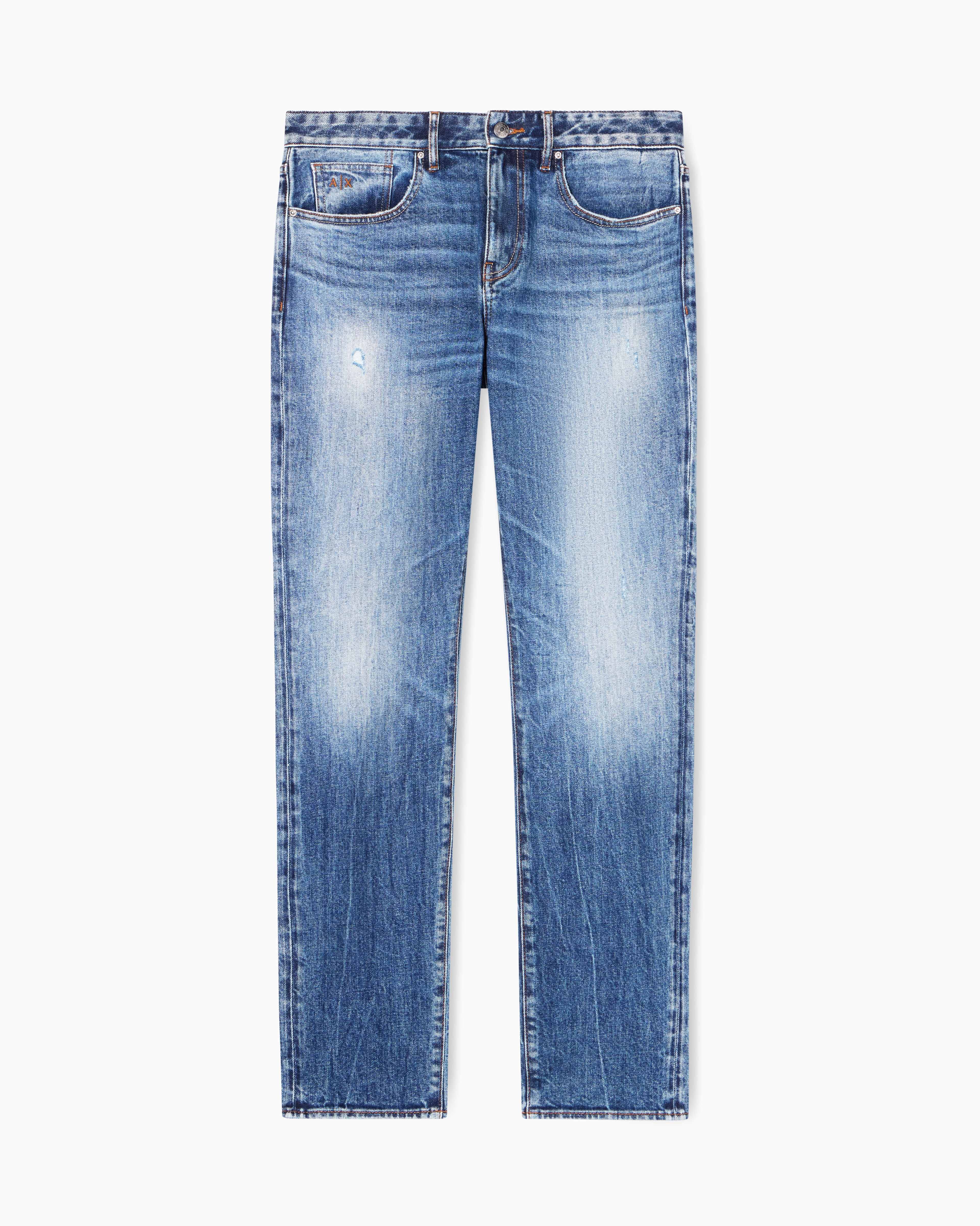 Classic Wash Blue Stretch Denim Skinny Jeans