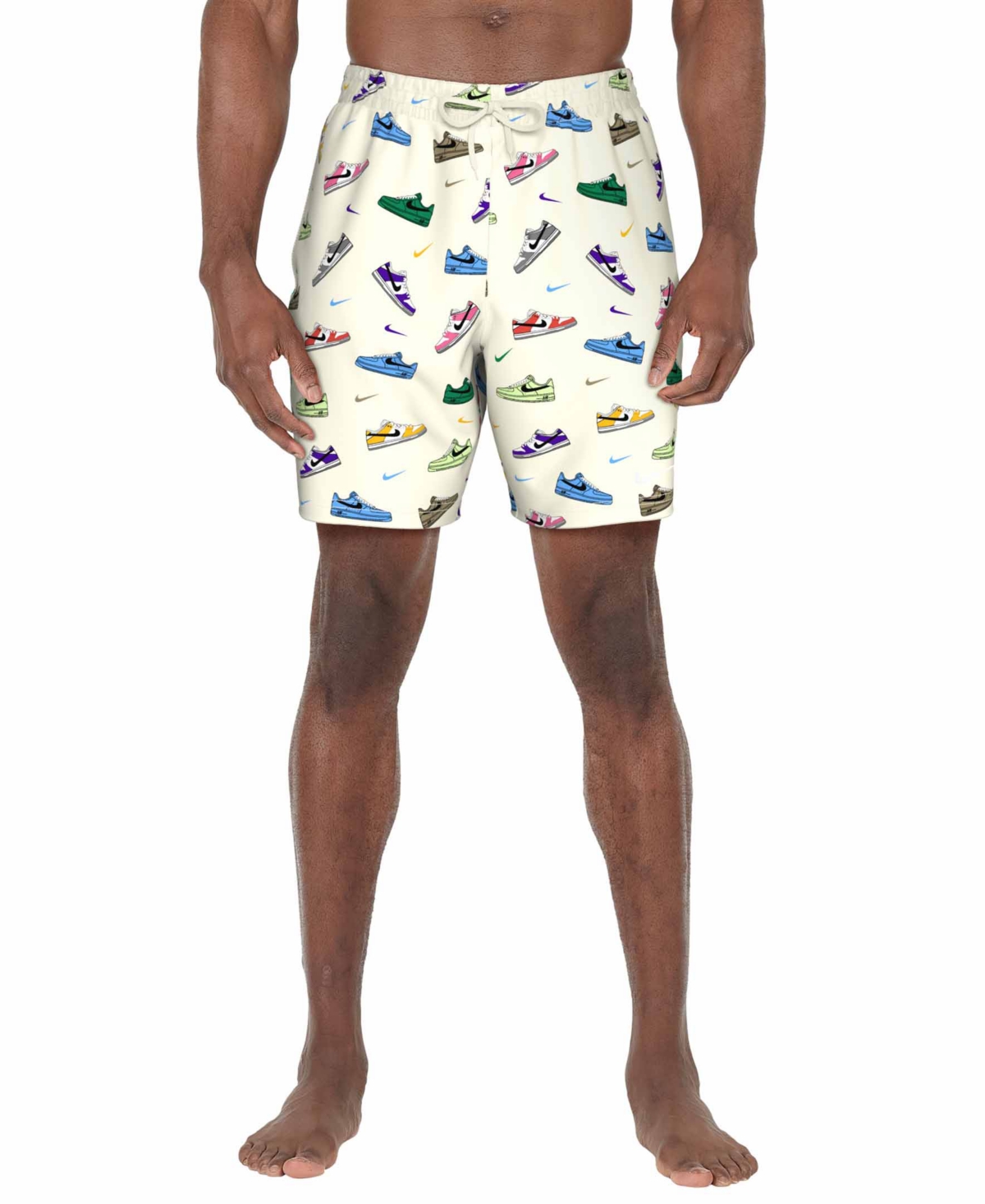 "Men's 7"" Sneaker Print Volley Swim Shorts - Sail"