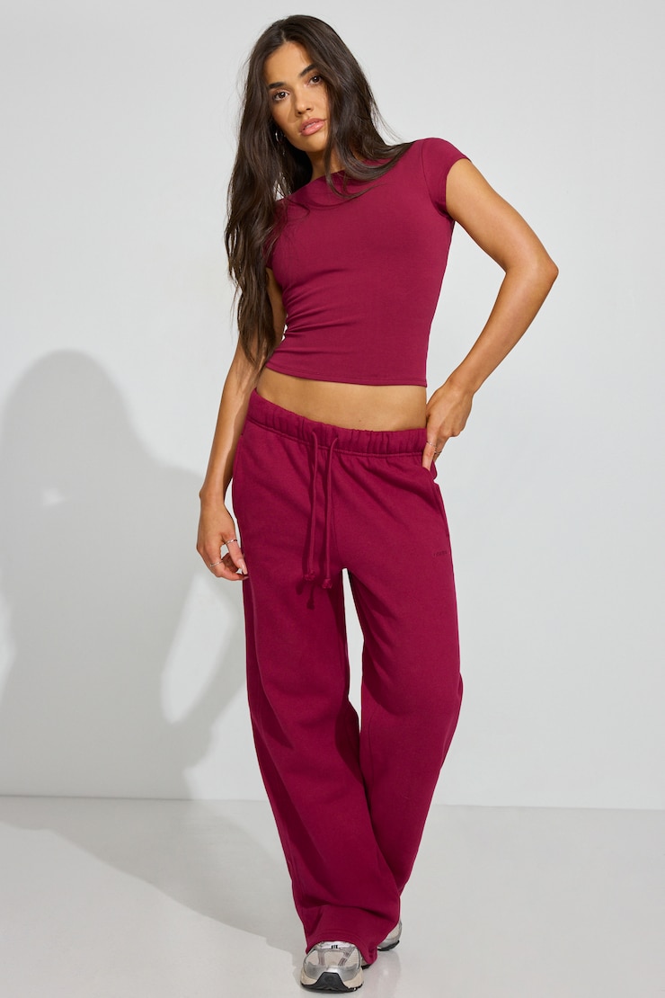 Crew Neck Open Back Short Sleeve Top