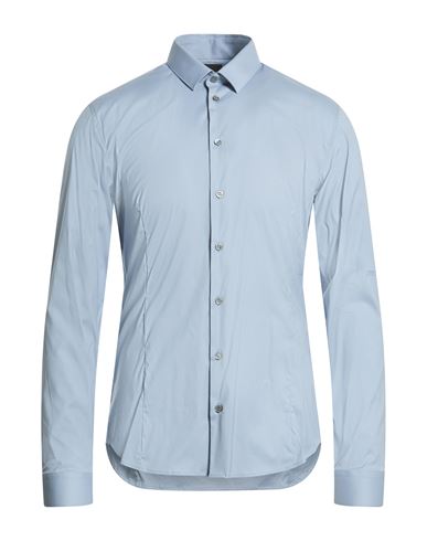 Man Shirt Slate blue Size 36 Cotton, Polyamide, Elastane