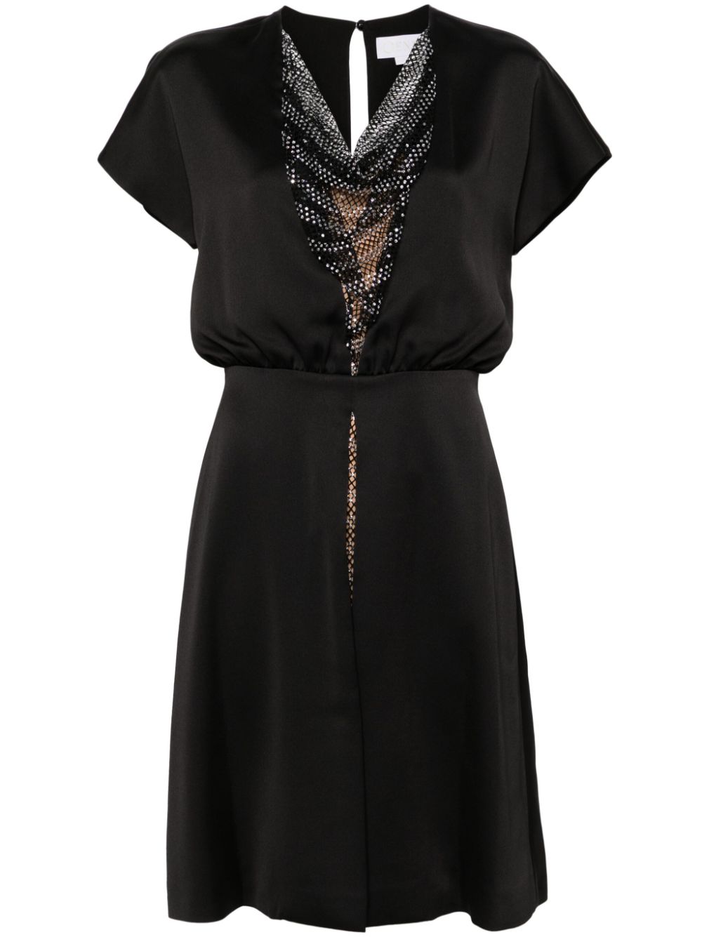 Rhinestone-embellished mini dress - Black