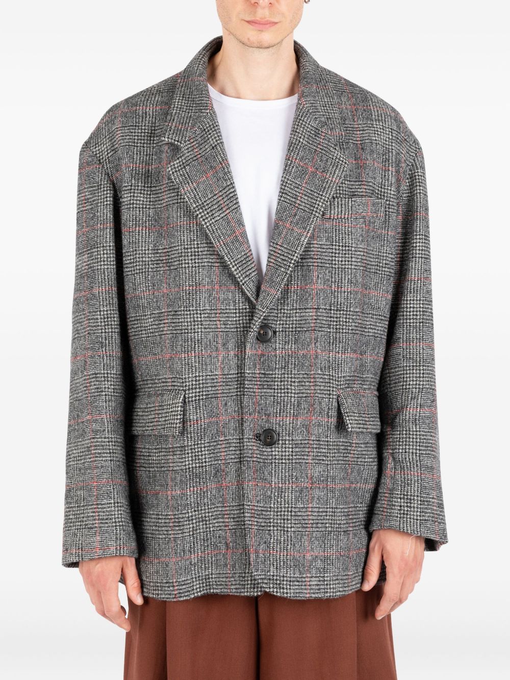 Big Mama checked blazer - Grey
