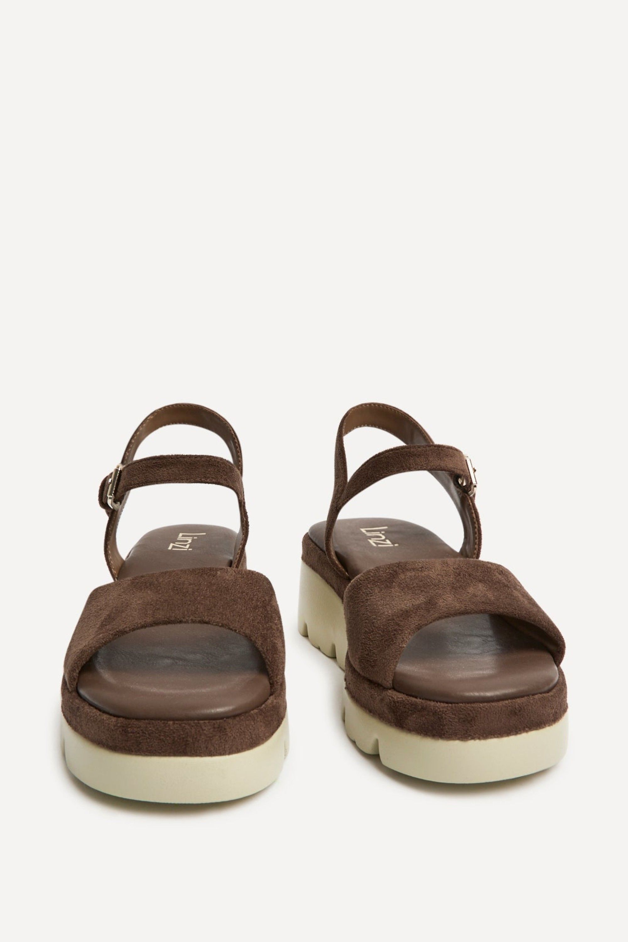 Linzi Women's Nyla Brown Platform Cleated Sandals | : 4/Standard Fit