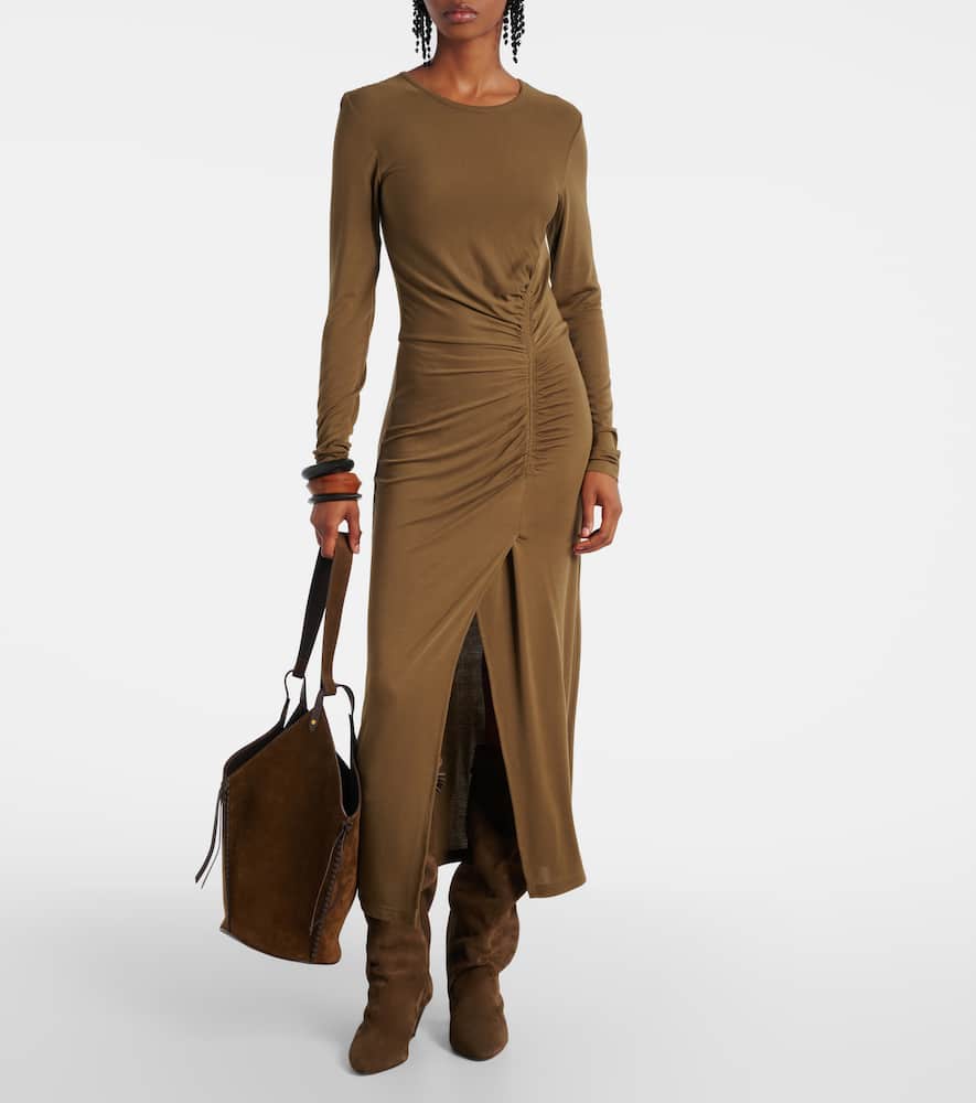Jelina gathered jersey maxi dress